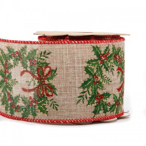 Ruy Băng Noel Vòng Hoa Anh Đào, R63mm- D4,5m 